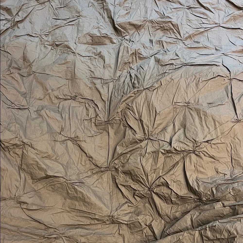 West Elm pintuck mushroom colored duvet and sham